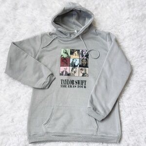 Taylor Swift Eras Tour Hoodie Youth Large 150 Gray Swiftie Sweatshirt
